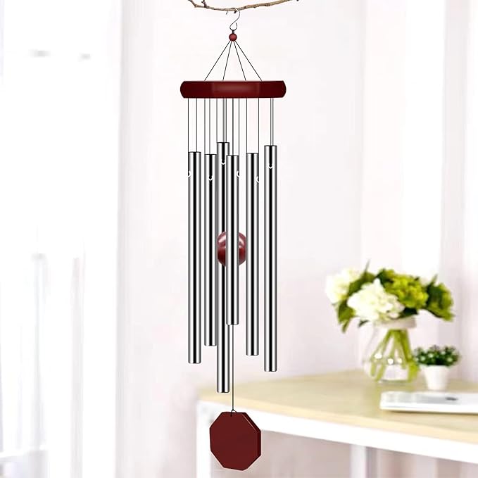 28-Inch Outdoor Wind Chime – Tuned Aluminum Tubes with Wooden Catcher and Striker for Garden, Porch, Balcony & Yard Décor