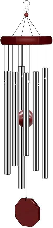 28-Inch Outdoor Wind Chime – Tuned Aluminum Tubes with Wooden Catcher and Striker for Garden, Porch, Balcony & Yard Décor
