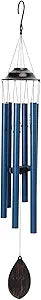 34-Inch Deep Blue Aluminum Wind Chime – Tuned Long Tube Outdoor Chime for Garden, Porch, Balcony & Home Decor
