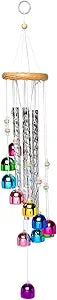 22-Inch Colorful Bell Wind Chime – with Carved Aluminum Tubes and Wooden Top for Garden, Balcony, Porch, or Indoor Decor